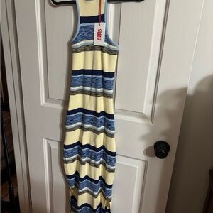 Solid and Striped- Striped Yellow and Blue Knit Dress